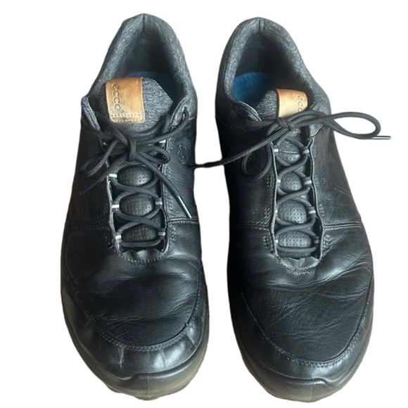 ECCO Hybrid 3‎ Golf Shoes Black Leather Gore-Tex Spikeless Sz 13 - Picture 1 of 10